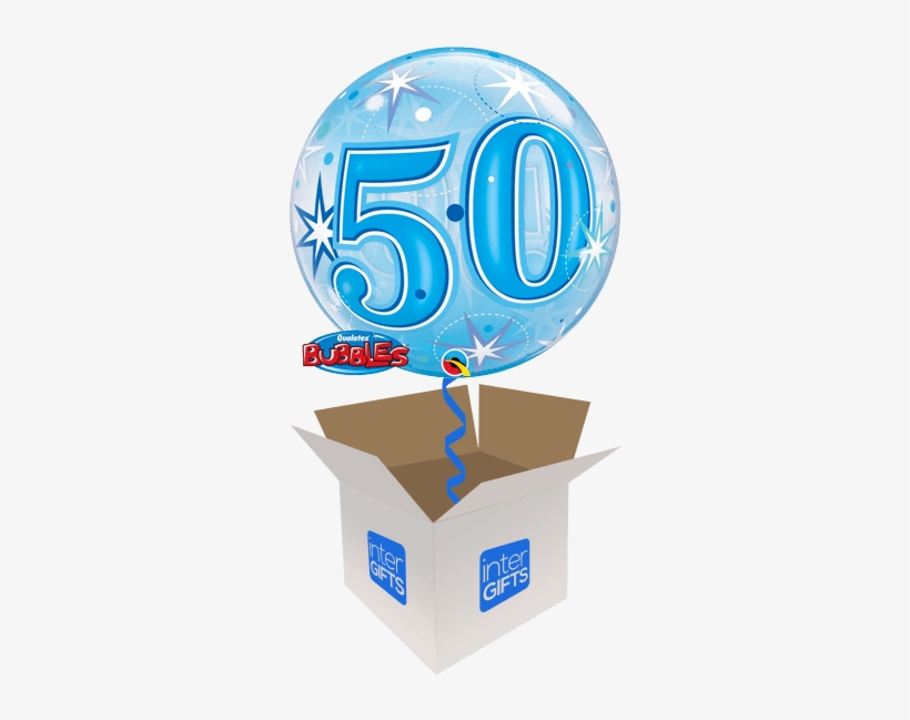 22″ Blue 50 Bubble - Happy 12th Birthday Png, transparent png #2869985
