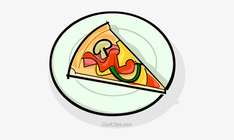 Slice Of Pizza On A Plate Royalty Free Vector Clip - Pizza On Plate Clipart, transparent png #2869990