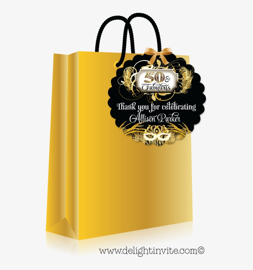Vintage Gold And Black 50th Birthday Favor Tags - Idea, transparent png #2870168
