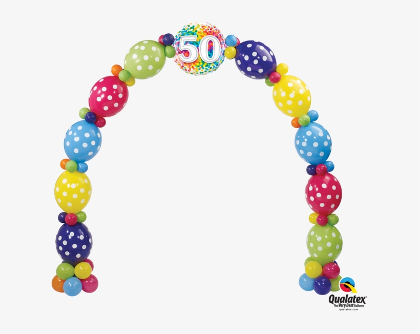 Birthday Balloon Arch - 18 Inch Qualatex Age 40 Rainbow Confetti Round Foil, transparent png #2870517