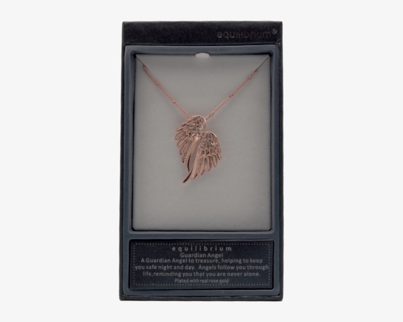Rose Gold Plated Angel Wings Necklace Equilibrium Jewellery - Necklace, transparent png #2870583