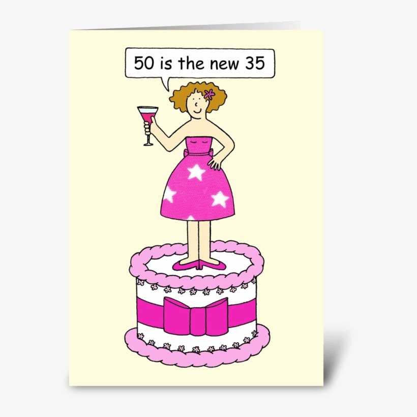50th Birthday Humor For Her Lady On A Ca Greeting Card - 51st Birthday Humor For Her Greeting Cards, transparent png #2870648