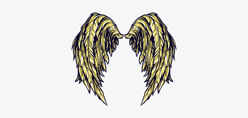 Pin Gold Angel Wings Clip Art - Vinyldisorder Wings Wall Decal - Vinyl Car Sticker, transparent png #2870822
