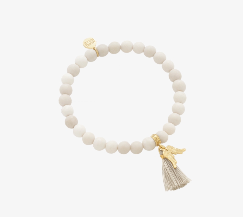 Cream Marbles Bracelet With Angel Wings And Tassel - Jin Samurai Champloo Bracelet, transparent png #2870948