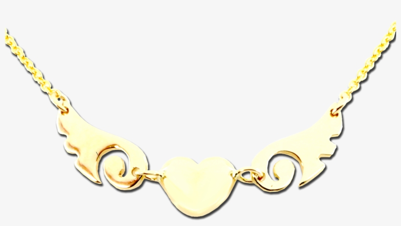 Heart With Angel Wings - Necklace, transparent png #2871003
