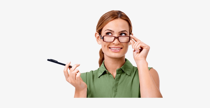 Image Of Happy Woman With Glasses - Girl, transparent png #2871268