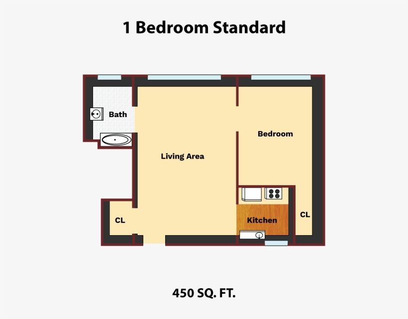 1 Bedroom Standard Layout - Global Recycle Standard, transparent png #2871366