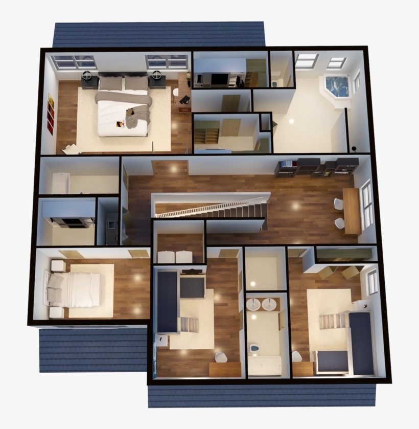 2nd Floor 3d Floorplan, transparent png #2871368