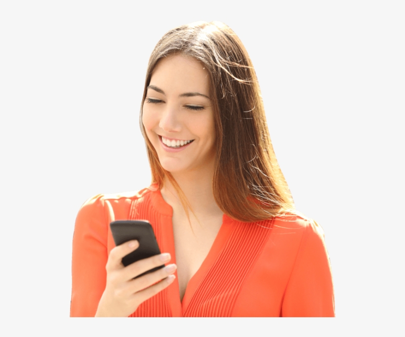 Happy Woman Calling - Happy Girl With Mobile Png, transparent png #2871464