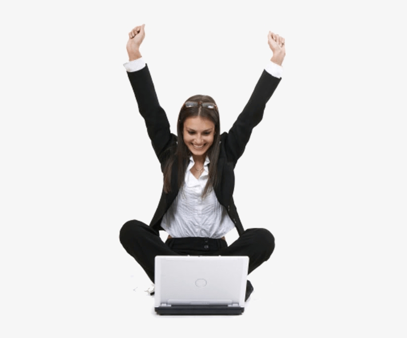 Happiness Is An Inside Job - Person On Computer Transparent, transparent png #2871511