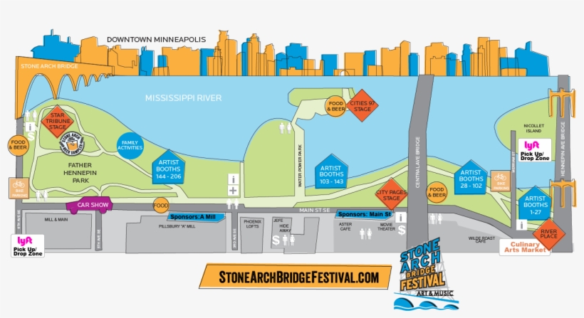 2018 Festival Map - Stone Arch Bridge Festival 2018, transparent png #2871755