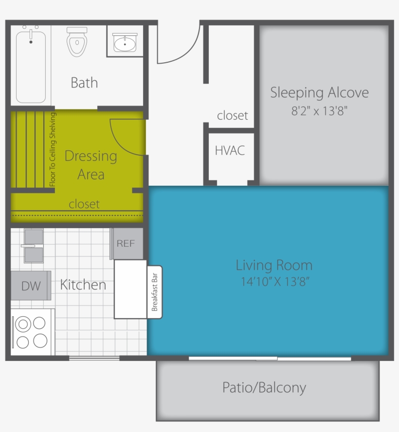 Studio Renovated Floor Plan - Floor Plan, transparent png #2871980