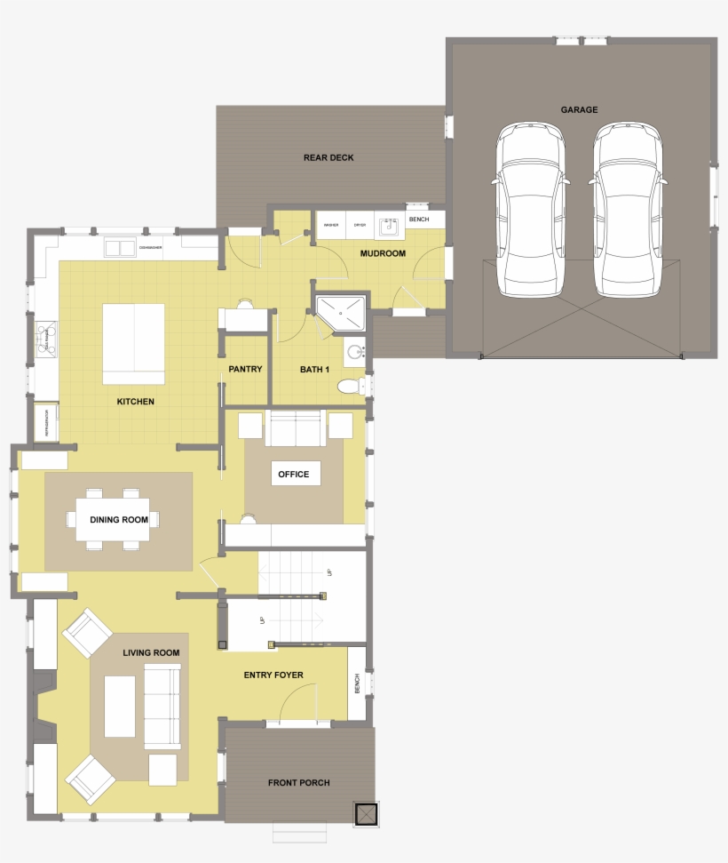 Kitsap First Floor - Gta 5 Michaels House Blueprint, transparent png #2872063