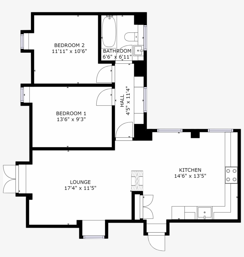 Cowslip Cottage Felton Floor Plan Accessible Cottages - Floor Plan, transparent png #2872161