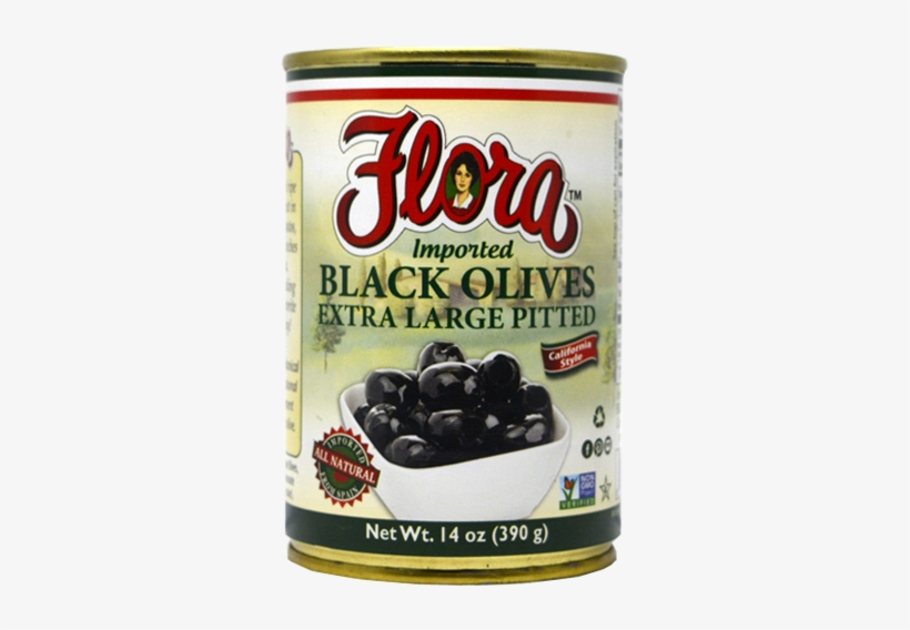 Black Olives Extra Large Pitted - Flora Tomato Basil Sauce, Homestyle - 24 Oz, transparent png #2872381