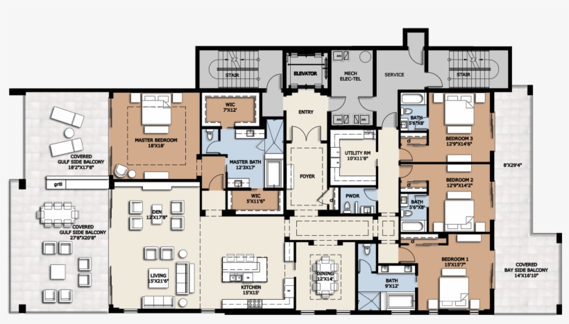 Modern Luxury Mansion Floor Thumb Nail Thumb Nail Luxury - Luxury Condo Floor Plan, transparent png #2872516