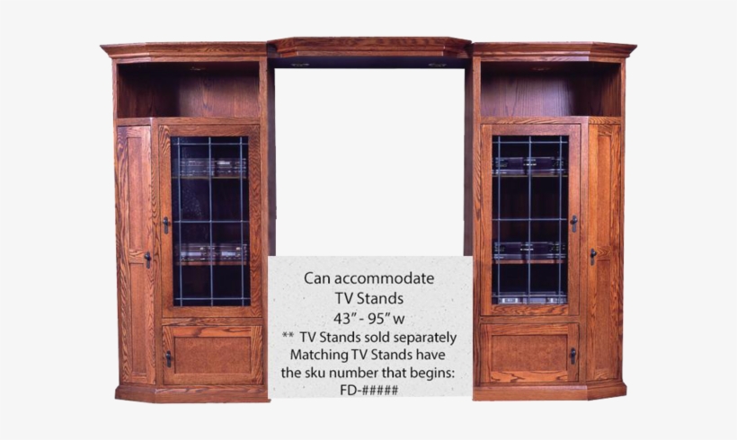 Mission Oak 3 Piece Entertainment Wall Unit - Mighty Tronics Forest Designs Mission Three Piece Wall, transparent png #2873785