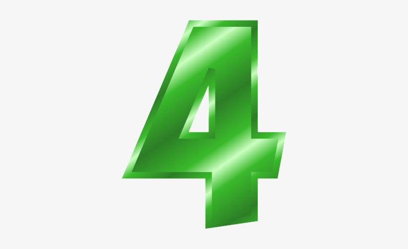 Number 5, Green, Square Clip Art At Clker - Number 4 Transparent Background, transparent png #2873787