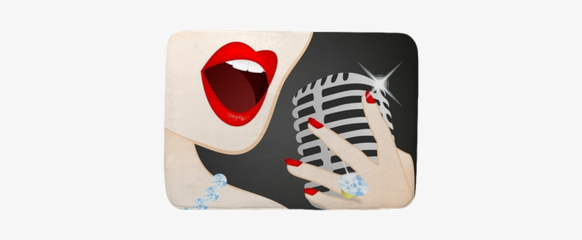 Close Up Of Beautiful Woman Singing In Microphone Bath - Singing, transparent png #2873814
