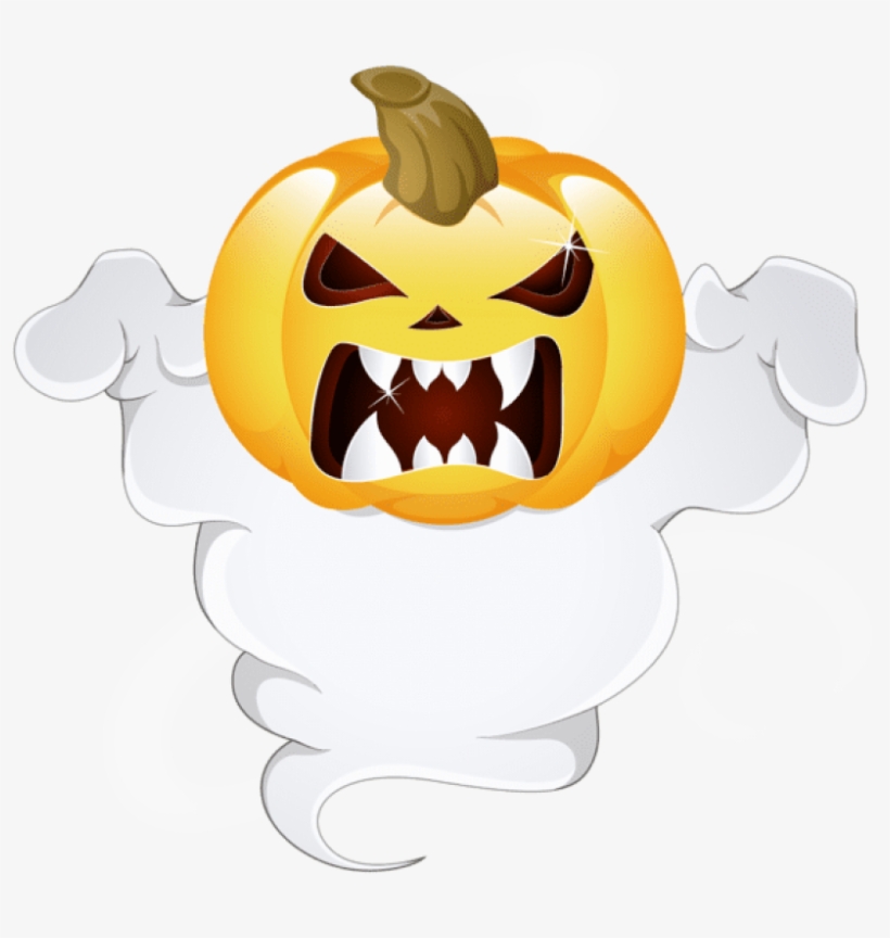 Pumpkin Ghost Halloween Png - Halloween Pumpkin Greeting Cards, transparent png #2874613