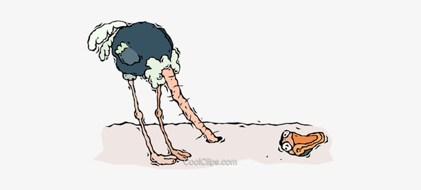 Ostrich, Head In Sand Royalty Free Vector Clip Art - Vogel Strauß Kopf In Den Sand, transparent png #2874761