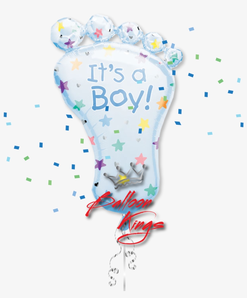 Its A Boy Foot - 36" It's A Boy Foot Mylar Balloon - Mylar Balloons, transparent png #2875227