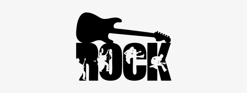 Rock Music Png Rock Con Guitarra Vinilo Decorativo - Rock Music Logo Decor Vinyl Wall Art (black), transparent png #2875920