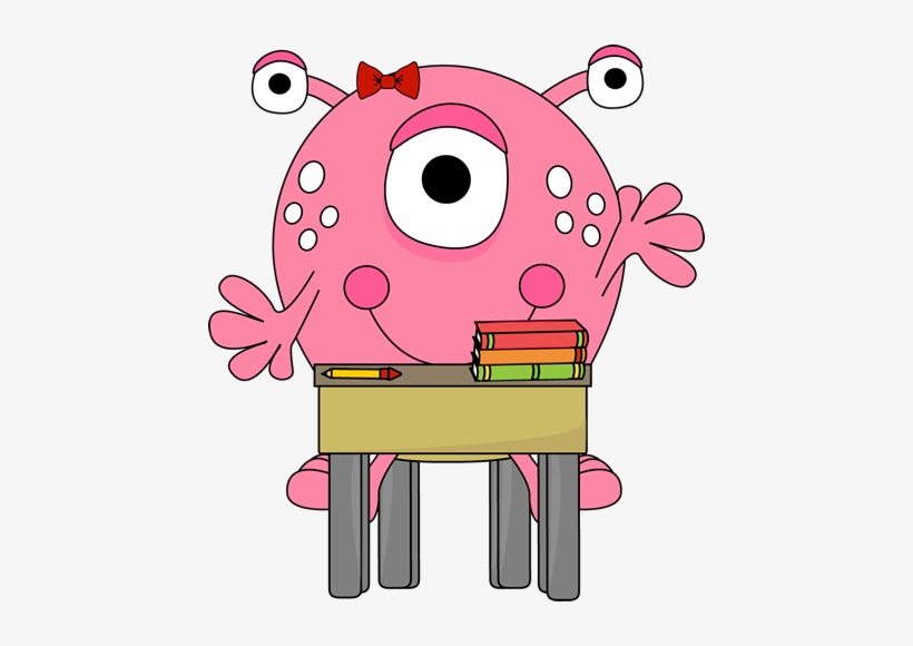 Girl Monster Clipart Cliparthut Free Clipart T9jpoz - Cute Monsters At School, transparent png #2876247