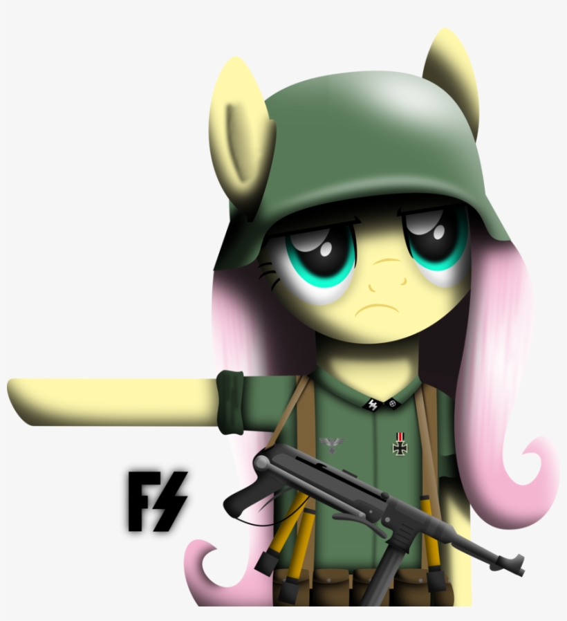 Facelesssoles, Clothes, Fluttershy, Gun, Helmet, Mp - Cartoon, transparent png #2876735