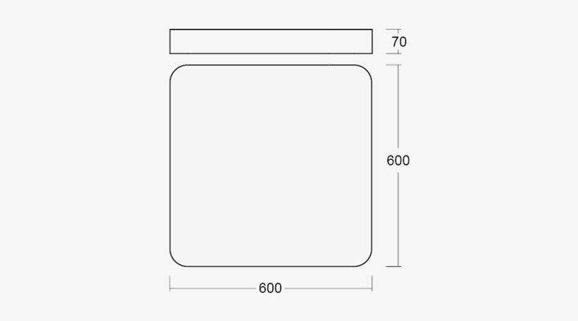 Round Square Thin Dimensions - Platter, transparent png #2877061