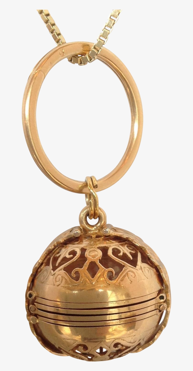 Vintage Six Photo Gold Ball Locket In Ornate 18 Karat - Locket, transparent png #2877143