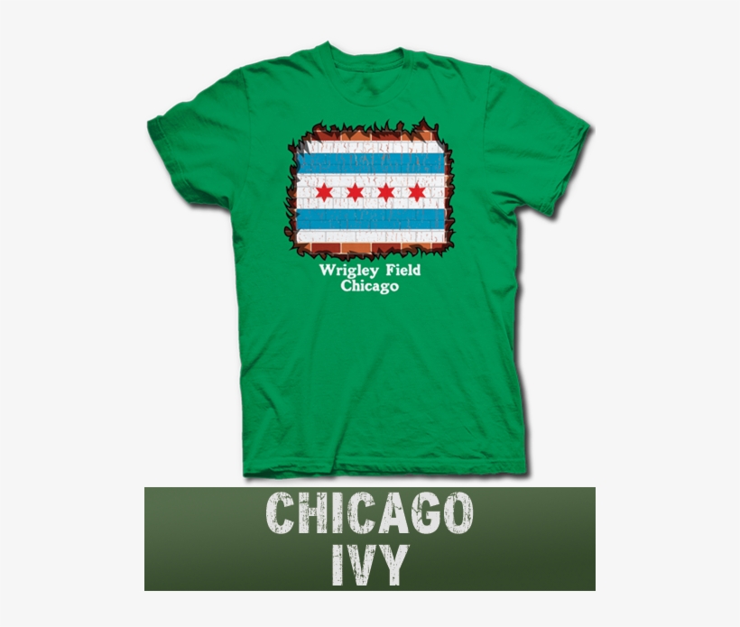 Wrigley Field Ivy Covered Brick Wall City Of Chicago - T Shirt, transparent png #2877327