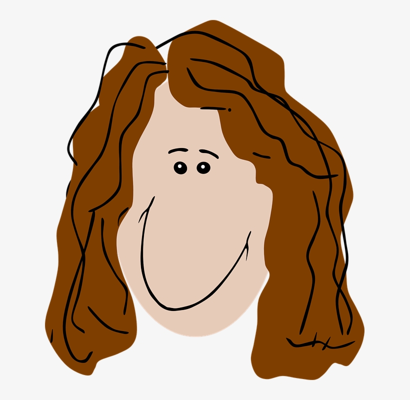 Brown Hair Clipart Woman Head Pencil And In Color Brown - Cartoon Characters With Brown Curly Hair, transparent png #2877447