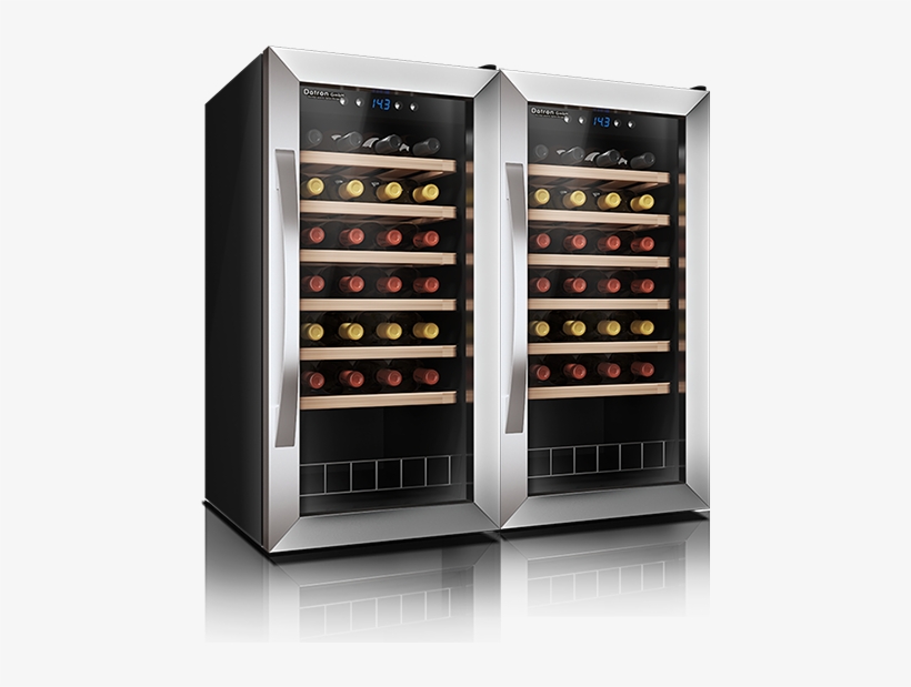 Double Door Wine Fridge 56 Bottles - Wine Cooler Double Door, transparent png #2877857