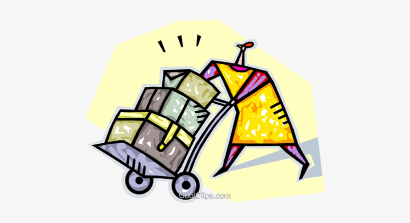 Person Moving Boxes Using A Dolly Royalty Free Vector - Clip Art, transparent png #2878312