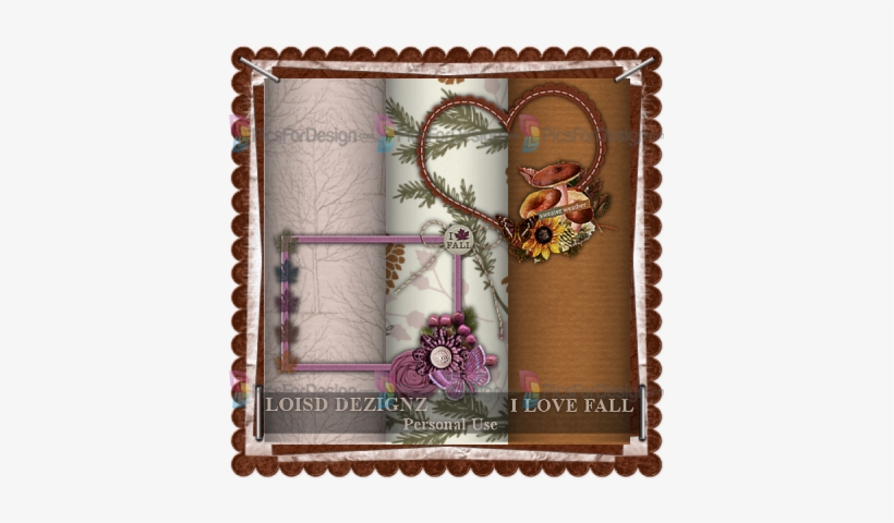 I Love Fall Cluster Frames And Papers - Prenom, transparent png #2878519
