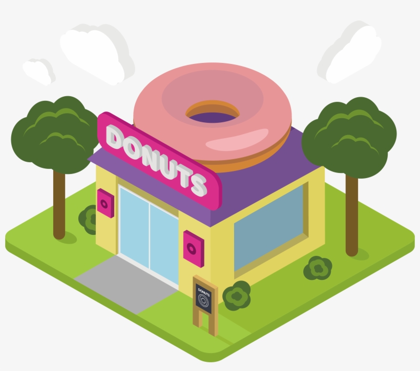 Shop Clipart Donut Shop - Cartoon Donut Shop Png, transparent png #2879154