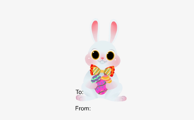 Easter Rabbit Gift Tag - Cartoon, transparent png #2879155