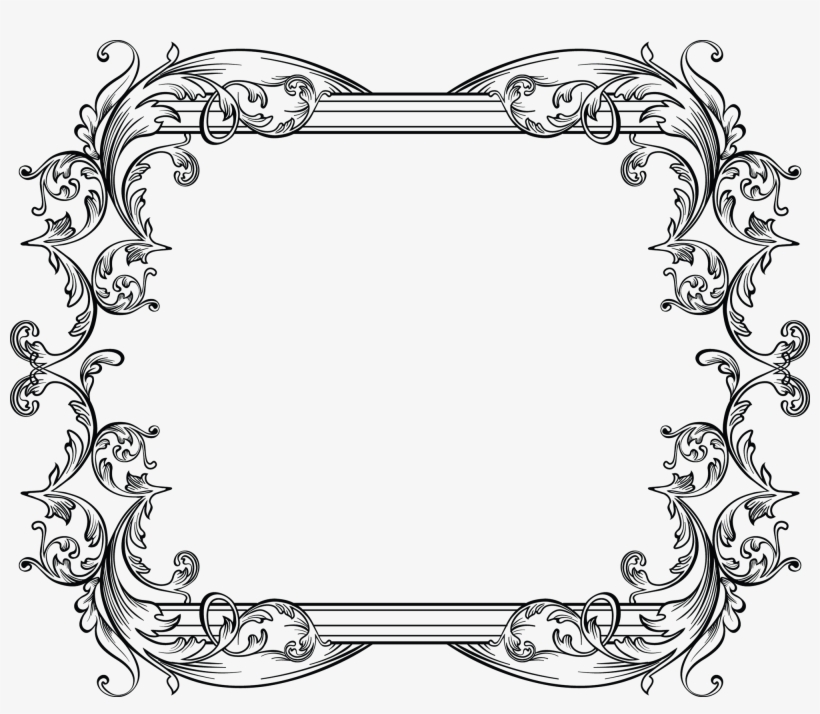 Vintage Black Ornamental Frame - European Pattern Line Art Round Ornament, transparent png #2879411