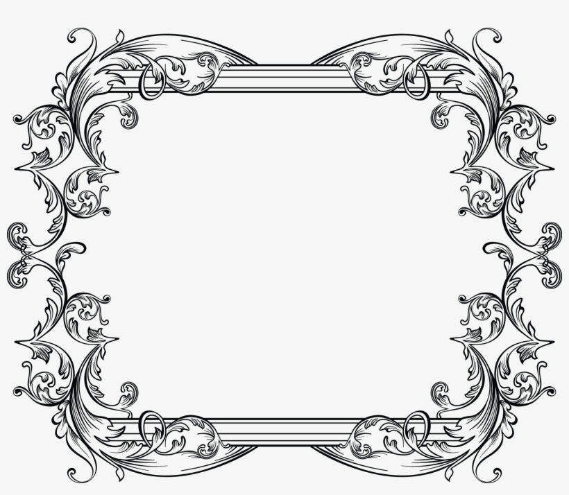 Vintage Black Ornamental Frame - European Pattern Line Art Round Ornament, transparent png #2879411