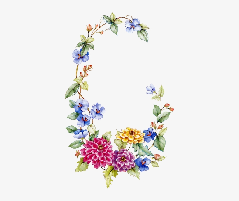 Floral Garland Borders And Frames, Vintage Flowers, - Oval Floral Frame Png, transparent png #2879414