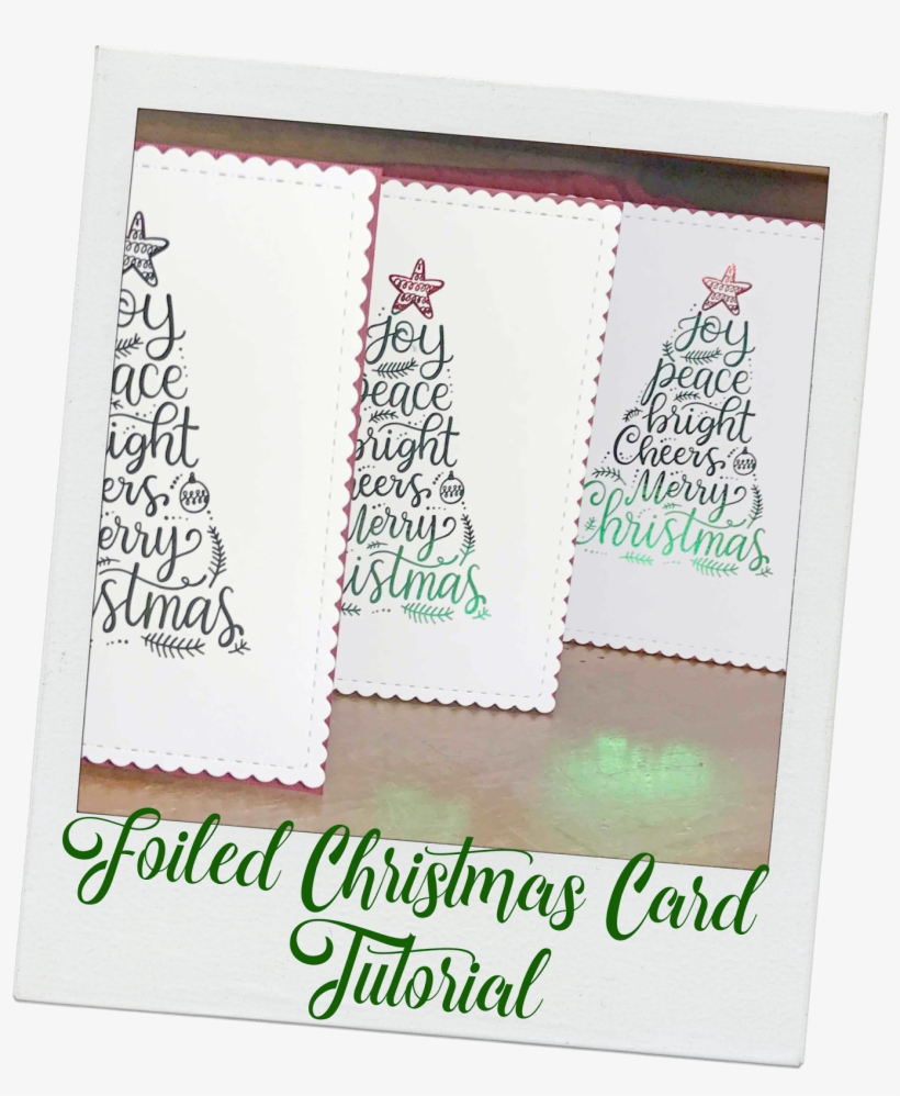 Foiled Christmas Card Tutorial - Weihnachtsbaum-wort-kunst 6 Untersetzer, transparent png #2879647