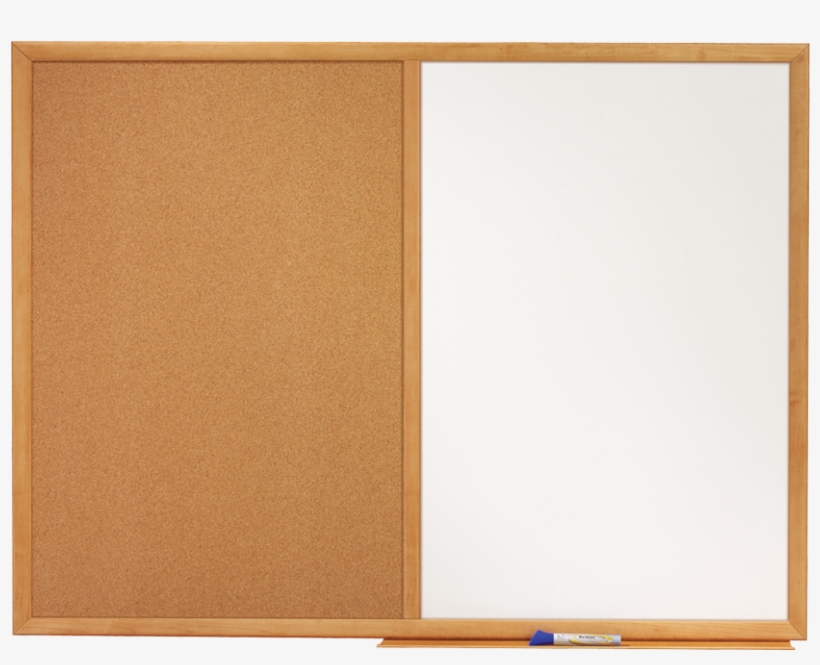 Quartet® Combination Board W/oak Frame 24" - Bulletin/dry-erase Board Melamine/cork 48 X 36, transparent png #2879738