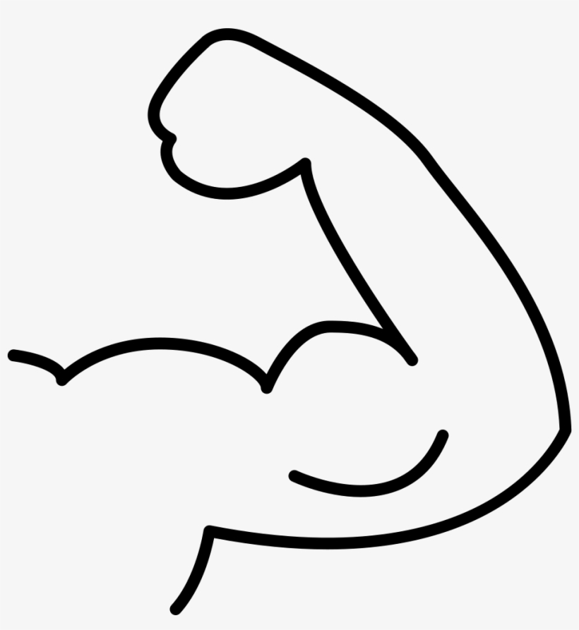 Muscle Flex Outline Comments - Cartoon Muscle Arm, transparent png #2880095