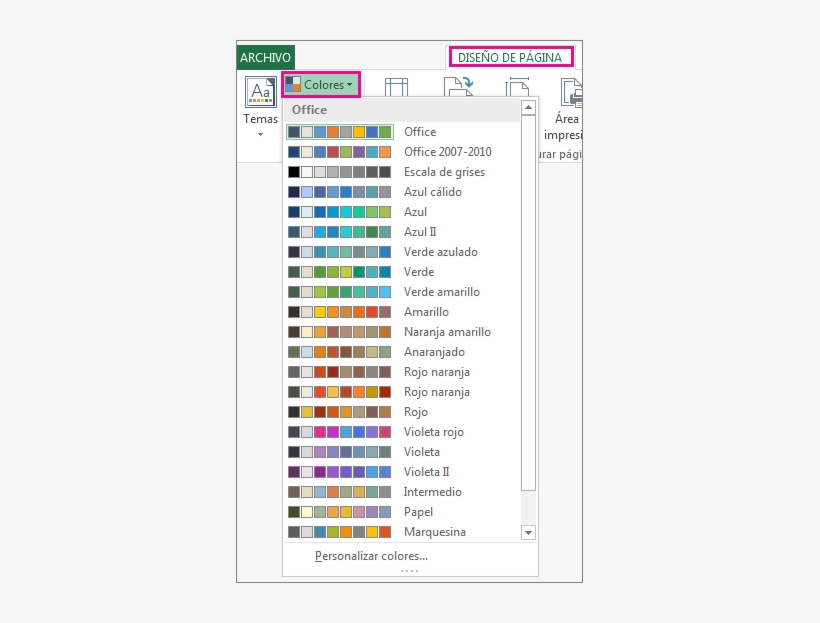 Galería De Colores Del Tema Abierta Mediante El Botón - Excel Slipstream, transparent png #2880098