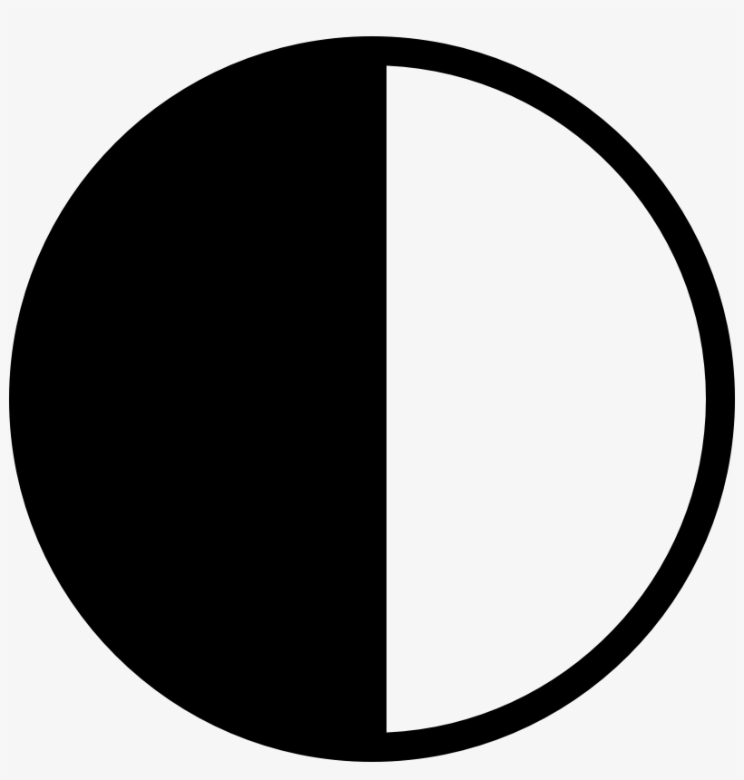 Drawn Moon - Contrast Icon Png, transparent png #2880201