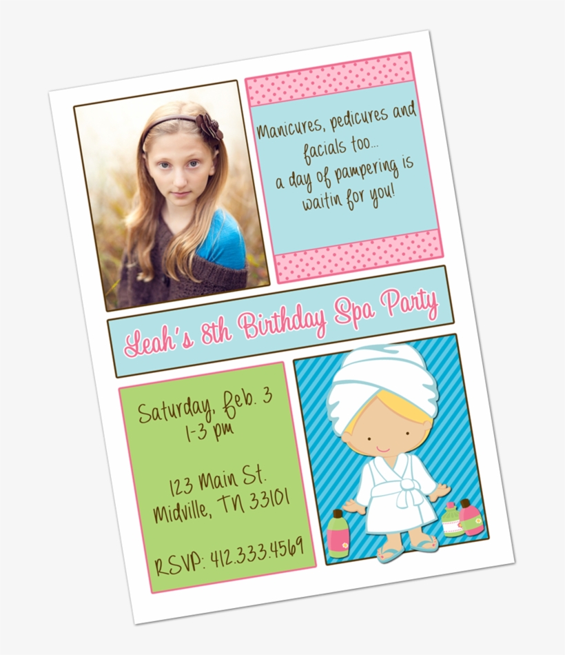 Spa Party Blonde Girl Digital Invitation Digital Invitations - Spa Para Niñas, transparent png #2881369