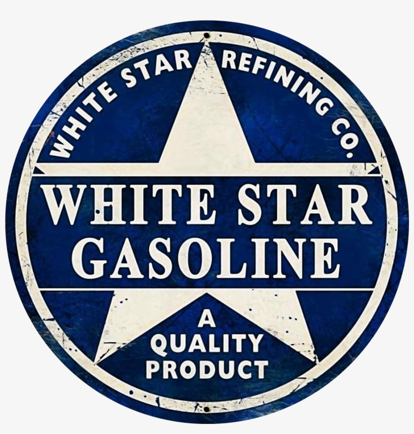 Vintage White Star Gasoline Sign Vintage Auto, Vintage - Gasoline Shop Vintage Logo, transparent png #2882510