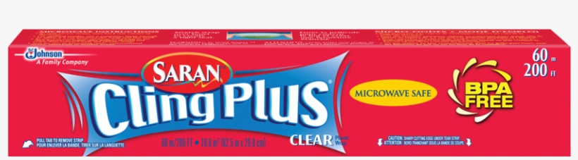 Product Image - Ziploc Saran Cling Plus Clear Plastic Wrap, transparent png #2882841