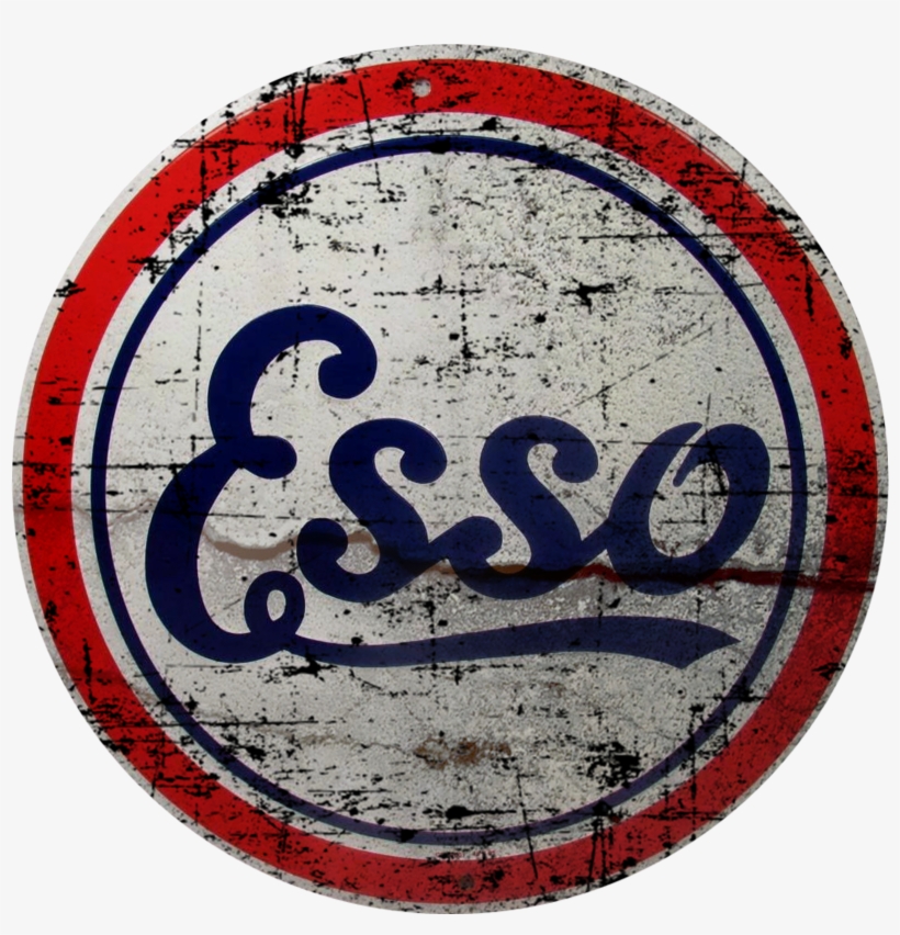 Vintage Esso Gasoline Sign Oil Gas Signs Pinterest - Vintage Decal, transparent png #2883063